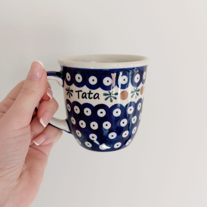 kubek z napisem tata ceramika bolesławiecka 330 ml dalia