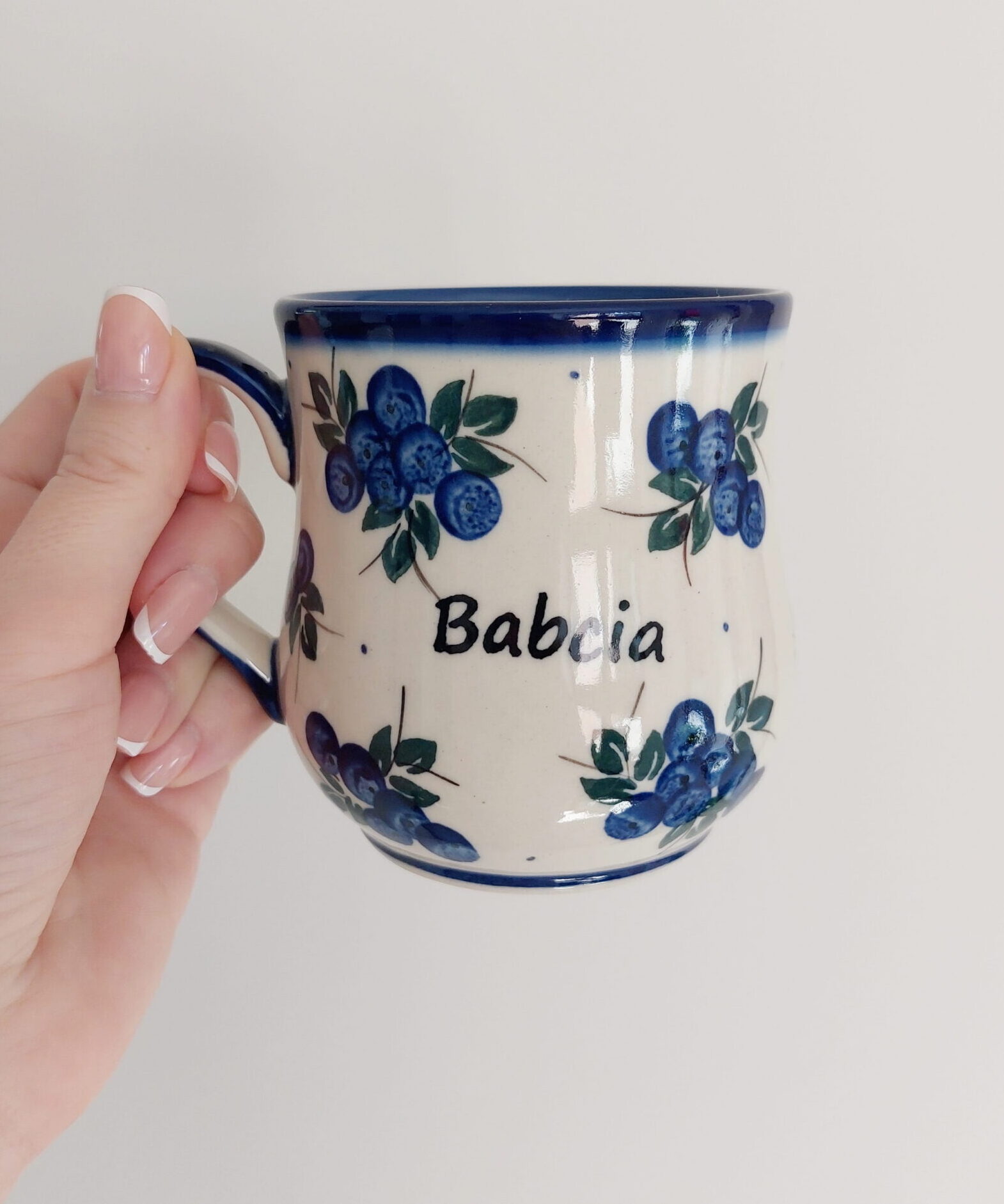 kubek z napisem babcia ceramika bolesławiecka 350 ml dalia