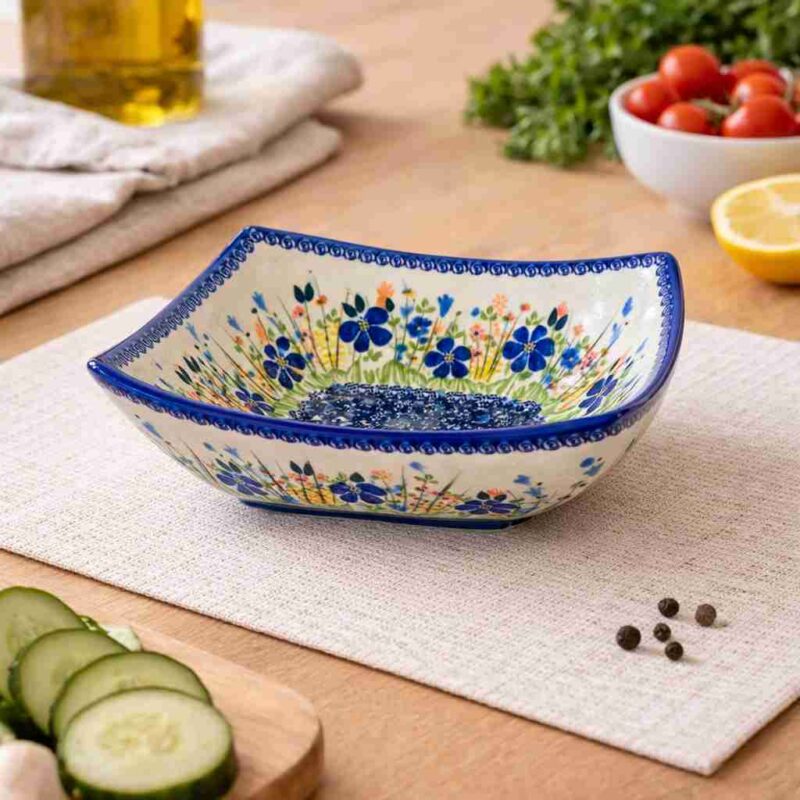 miska kwadratowa ceramika boleslawiecka 20 cm dalia u2008
