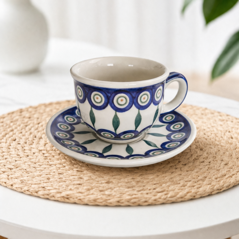 Filiżanka 200 ml ze spodkiem - Ceramika Artystyczna DALIA, dekoracja PAULUS