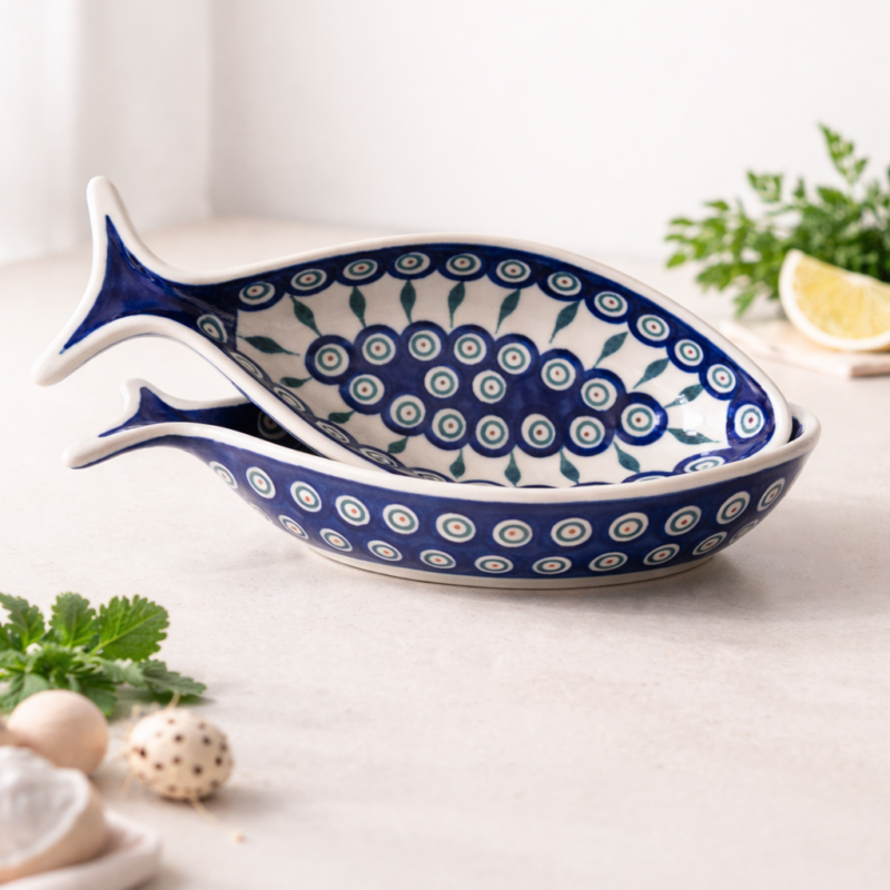 Miska RYBA, Ceramika Artystyczna DALIA, dekoracja PAULUS, gat. II