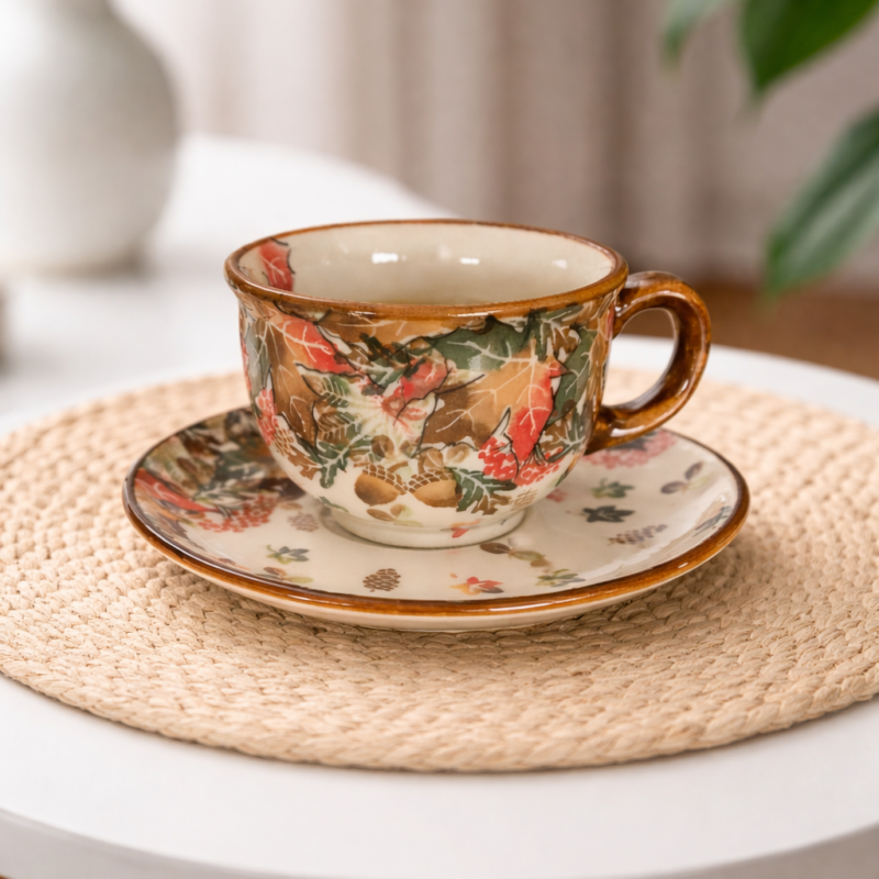 Filiżanka 200 ml ze spodkiem – Ceramika Artystyczna DALIA, dekoracja A307