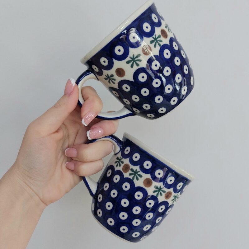 ceramika bolesławiecka kubek 330 ml classic dalia dekoracja 2