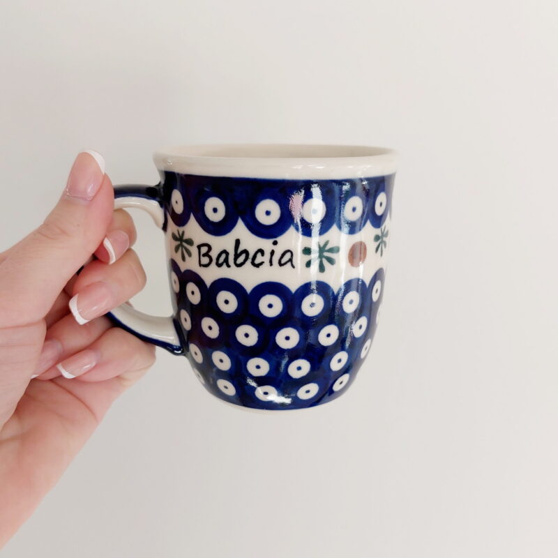 kubek z napisem babcia ceramika bolesławiecka 330 ml dalia