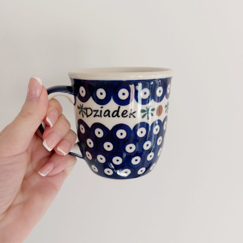 kubek z napisem dziadek ceramika bolesławiecka 330 ml dalia