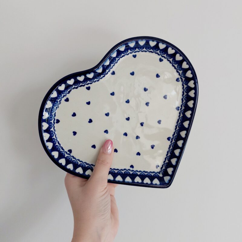 talerz serce ceramika bolesławiec dekoracja 9 serduszka