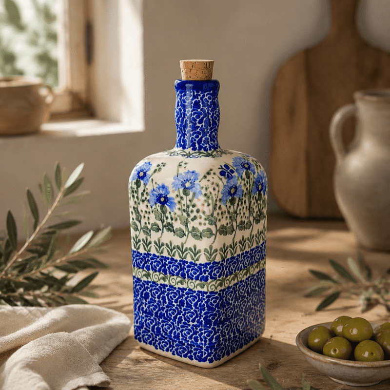 Butelka na oliwę (500 ml) - Ceramika Bona, dekoracja D340