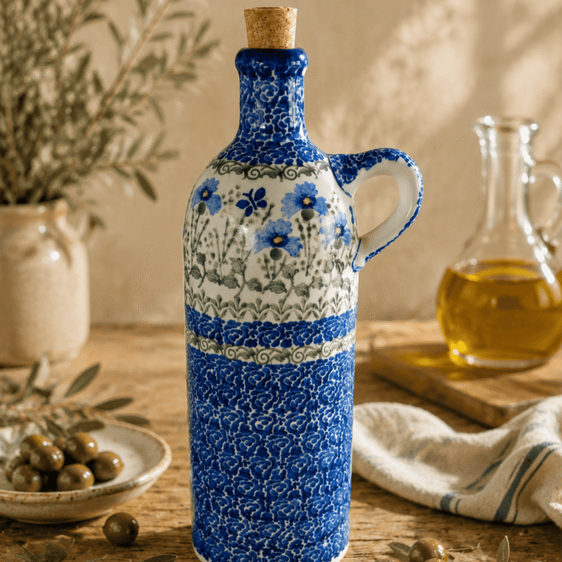 Butelka na oliwę (800 ml) - Ceramika Bona, dekoracja D340, gat. II