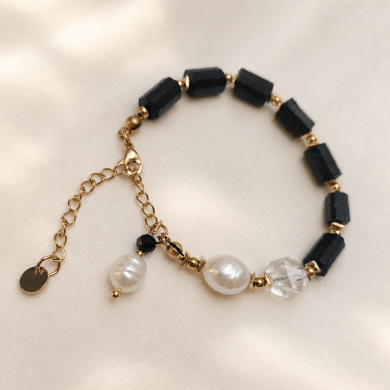Bransoletka "BLACK PEARL" z przedłużką